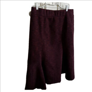 *Lands’ End black & burgundy tweed pull on trumpet hem midi